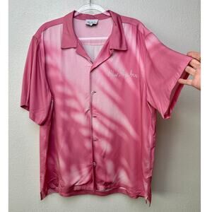 Blue Sky Inn Pink Bowling Shirt Shadow Print L